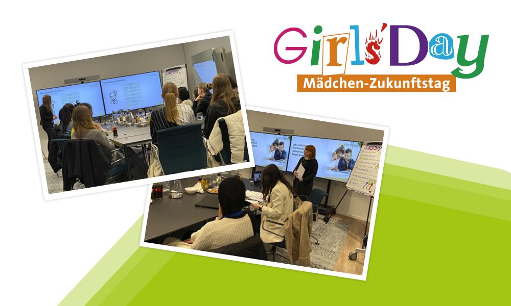 Logo GirlsDay und Gruppenbild Teilnehmende